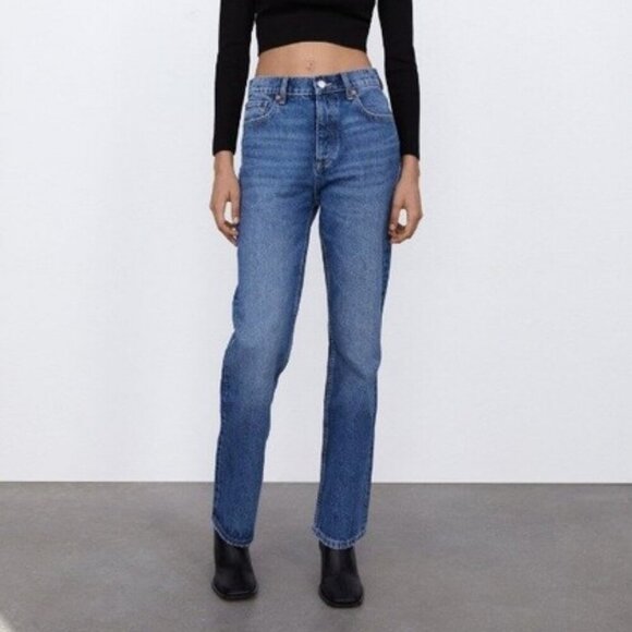 Zara Straight High Rise Jean Size 2 - Picture 1 of 6
